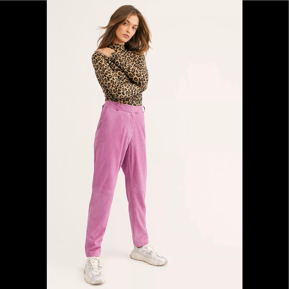 NWT $288 Just Female Size Small Suede Trousers
